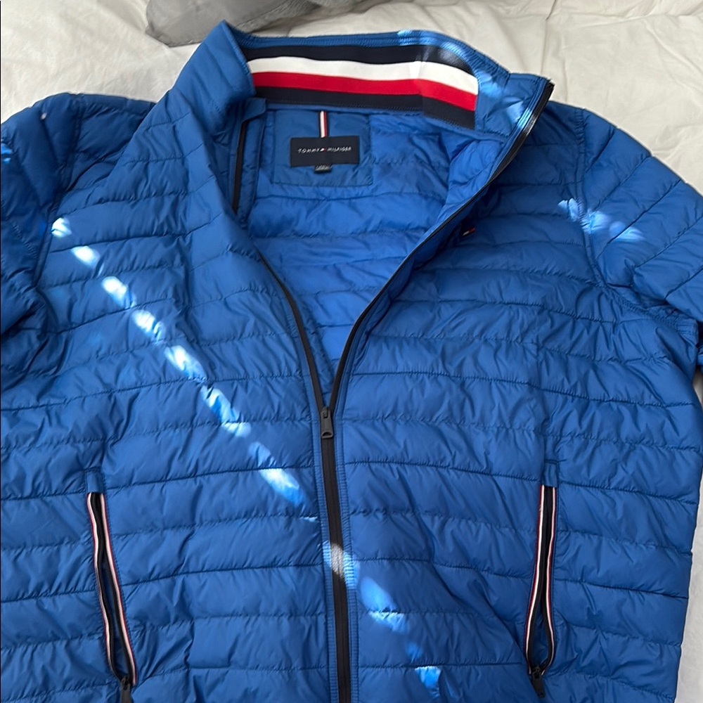 Tommy Hilfiger Blue Puffer Jacket with Quilted Design